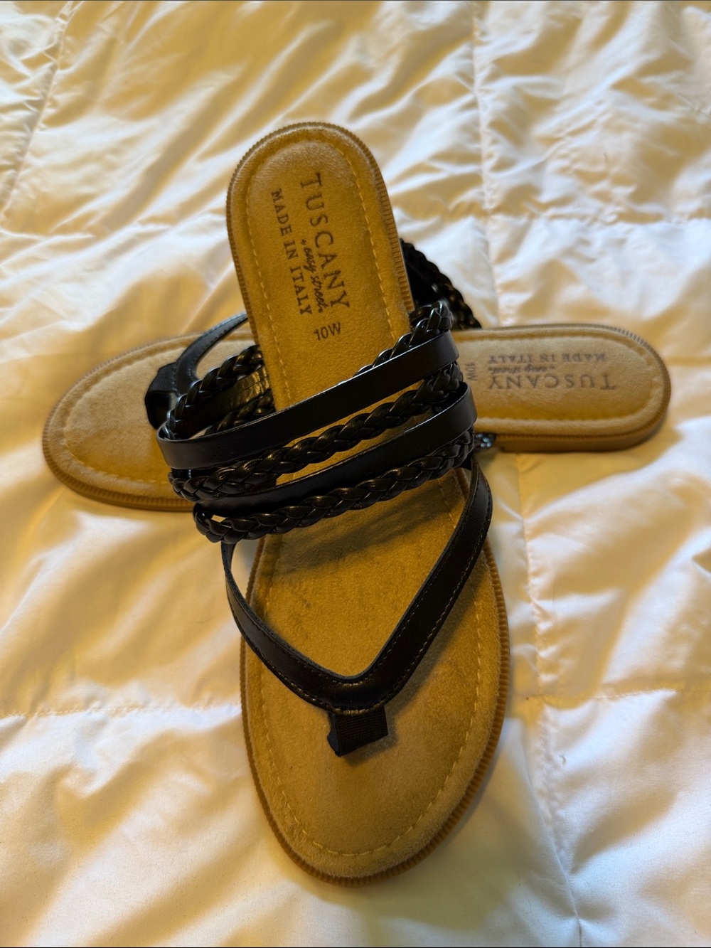 Tuscany Black Braided Strap Women's Sandals